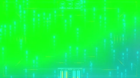 Digital data stream with blue binary code particles moving vertically on a Stock Footage 346362576