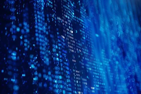 Digital data stream in blue tones Stock Photos