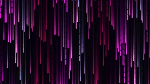 Digital Data Stream Concept, Abstract Glowing Lines Falling on Black Background Vídeos de archivo 341679589