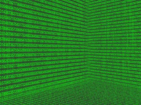 Digital data stream cyberspace. High technology concept. Illustrazione stock