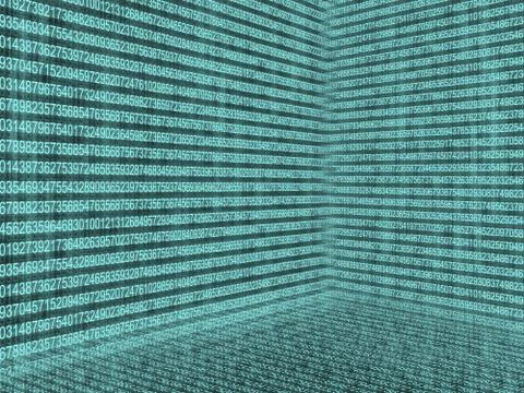 Digital data stream cyberspace. High technology concept. Illustrazione stock