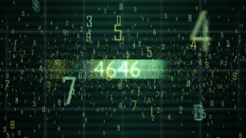 Digital Data Stream Floating Numbers Code Visualizing Cybersecurity 스톡 동영상 334319548