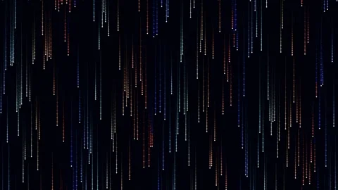 Digital data stream flow: Abstract vertical light particles animation on da.. Stockbeeldmateriaal 341056094