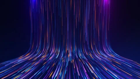 Digital Data Stream Flow Lines Abstract Technology Abstract flowing data lines w Stock Footage 341907410