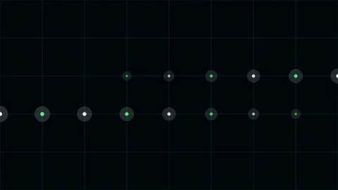 Digital data stream flowing across a dark grid with glowing points represen.. Stock Footage 339947257