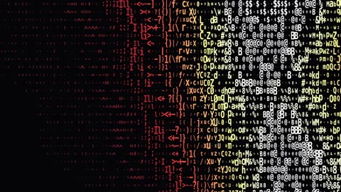 Digital Data Stream Flowing Across Dark Screen Cyberspace Concept Stock Footage 348779309