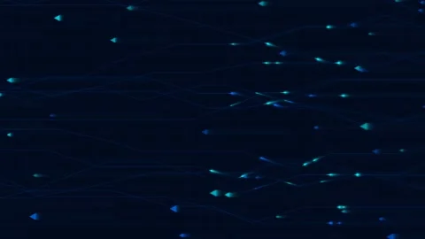 Digital data stream flowing along network circuits on dark abstract backgro.. Stock Footage 341698574