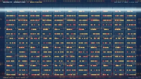 Digital data stream with glowing binary code and scanning line on dark blue Stock Footage 341828472