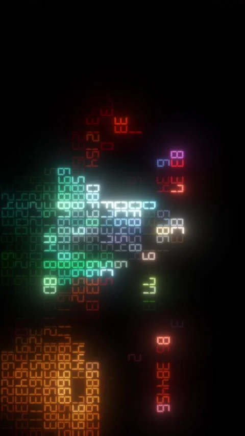 Digital data stream of glowing numbers animation Stock Footage 346141282