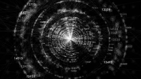 Digital Data Stream Lines Moving Forward on Dark space Background Stock Footage 331629031