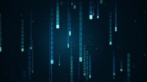 Digital data stream matrix code falling background animation Stock Footage 346150589