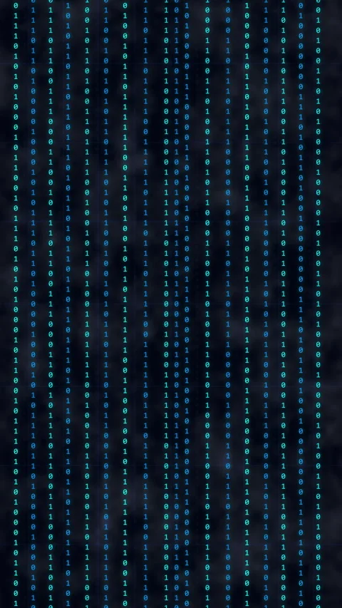 Digital data stream matrix code binary technology animation loop Stock Footage 346737341