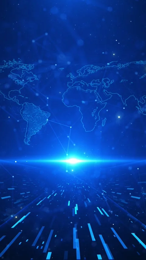 Digital data stream matrix effect background Digital binary code background Fly Stock Footage 312845386