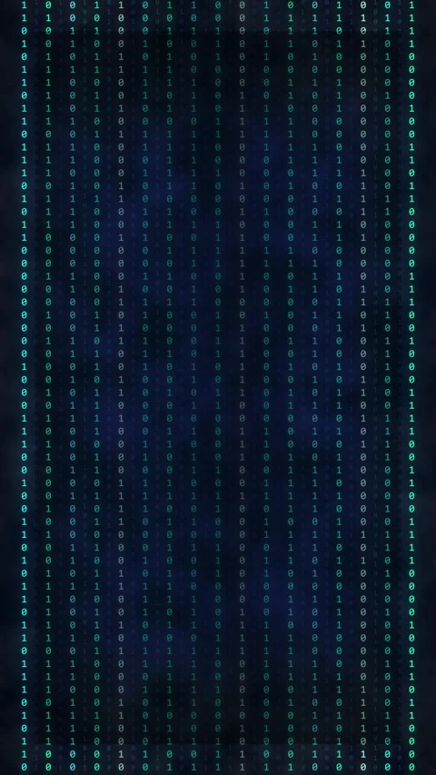 Digital data stream motion graphic with glowing matrix lines and binary code Stock Footage 347559113