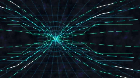 Digital data stream motion graphic tunnel with glowing lines and texture Stock Footage 347941355