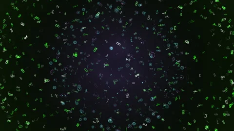 Digital Data Stream Numbers In Cyberspace, Abstract Tech Visualization Stock Footage 320938231