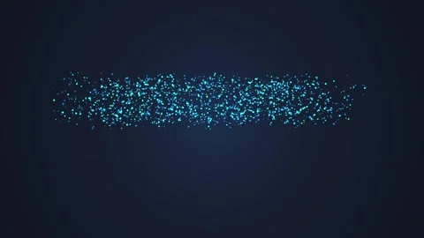 Digital Data Stream Particles Forming the Word DATA on Dark Blue Background Stock Footage 348421370