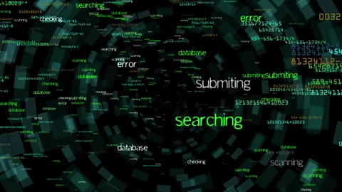 Digital Data Stream Scanning Futuristic Cyber Network Scene Stock-Footage 320396716