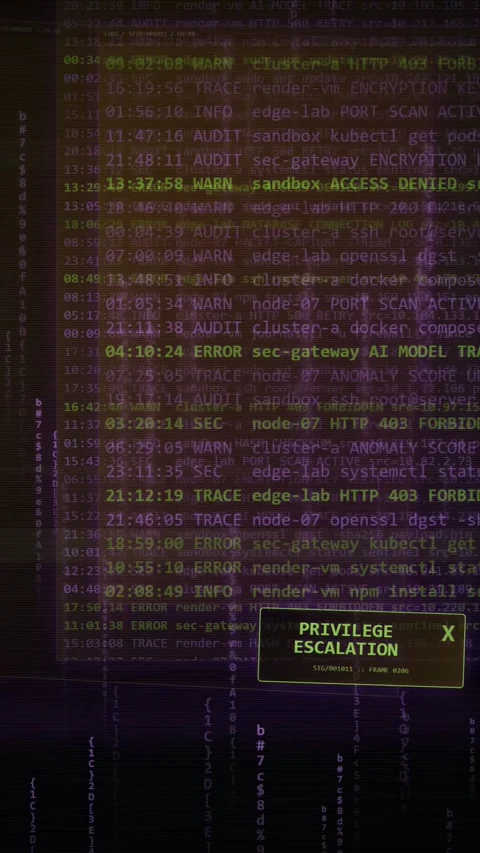 Digital Data Stream Scrolling Server Logs Cybersecurity Background Stock Footage 335344528