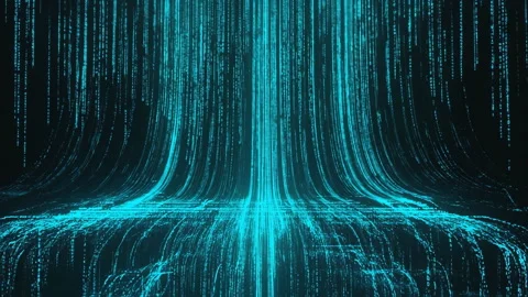 Digital Data Stream Waterfall, Futuristic Background Stock Footage 319075195