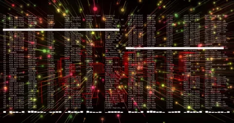 Digital data streams and coding animation with colorful lights and numbers Stock Footage 306201674