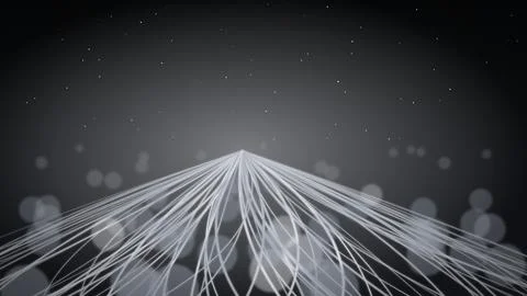 Digital data streams and fiber optic communication lines. Glowing light par.. Illustration