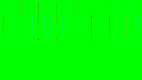 Digital data streams with red and blue binary code on a vibrant green screen Stock Footage 340905099