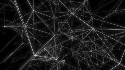 Digital data technology concept design. Mesh cloud of connections with white Stock Footage 114116221