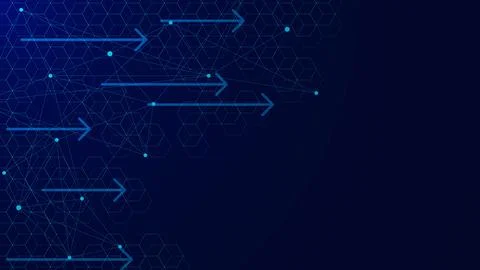 Digital data technology concept with hexagon pattern and arrows. Stock Illustration