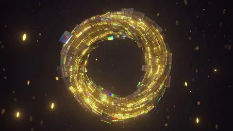 Digital data torus seamless loop 3D anim... | Stock Video | Pond5