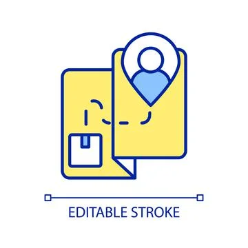 Digital data trace mapping RGB color icon Stock Illustration