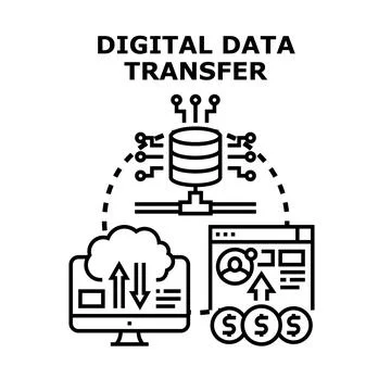 Digital data transfer and cloud computing concept Stock Illustration