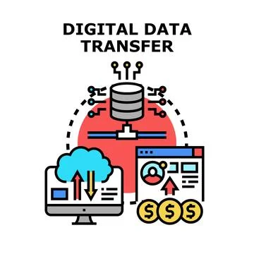 Digital data transfer and cloud computing concept Stock Illustration