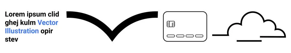 Digital Data Transfer Concept with Card and Cloud Connection Design Stockillustratie
