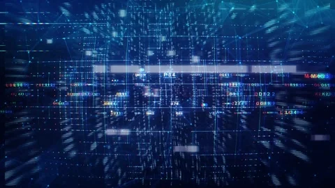Digital Data Transfer Connectivity, Digital Cyberspace Technology Stock Footage 292143944