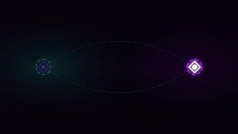 Digital data transfer hud animation, futuristic network connection nodes an.. Stock Footage 344861812