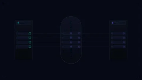 Digital data transfer interface animation: network server connection and in.. Stock-Footage 344861495