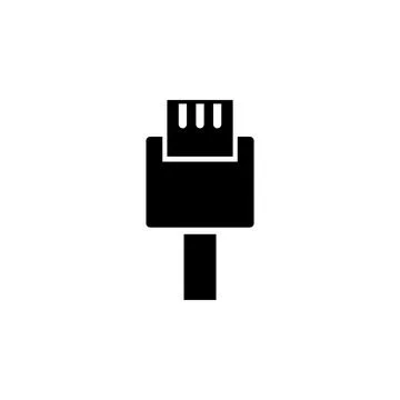 Digital Data Transfer Phone Charging Cable, Lightning Connector Solid Flat .. Stock Illustration