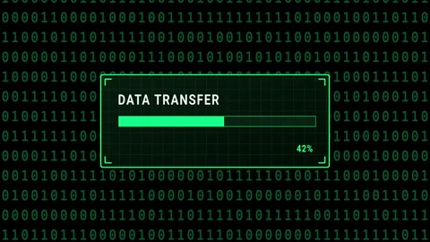 Digital Data Transfer Progress Bar with Binary Code Background Stock Footage 333203449