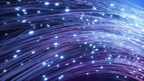 Digital data transmission via fiber optical fibers. The pulses of the signal Stock Footage 127717362