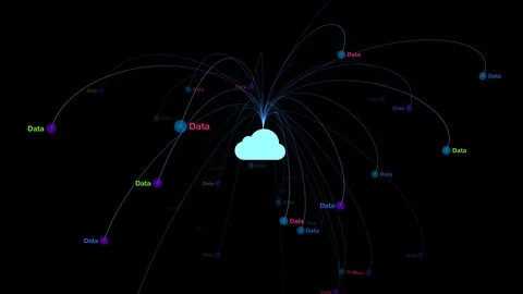 Digital Data Tree Cloud Network in Motion 库存影片 124086299