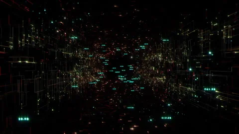 Digital Data Tunnel 01 4K Stock Footage 327181705