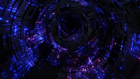 Digital Data Tunnel Cable Loop 스톡 동영상 144151086