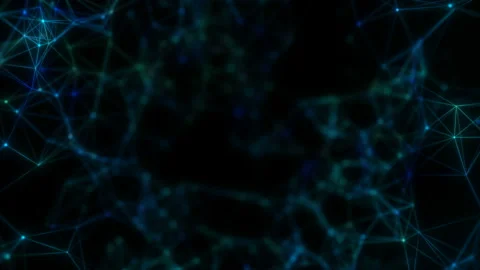Digital Data Tunnel, made of digital nodes and connection paths. The animation Stock Footage 105420165