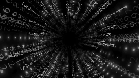 Digital Data Tunnel Matrix Flow - 4K Video Stock Footage 340044995