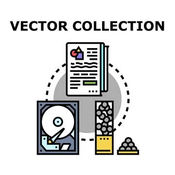 Digital data vector collection and storage concept Stockillustratie