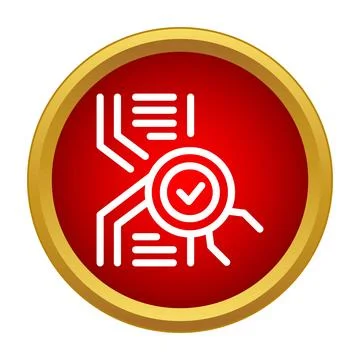 Digital data verification process icon checkmark concept Stock Illustration