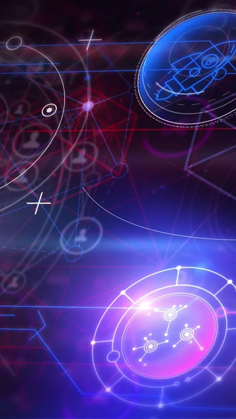 Digital data in a virtual infographic stream. Stock Footage 247347780