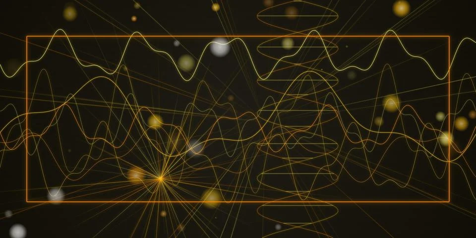 Digital data visualization with abstract wave lines イラスト素材