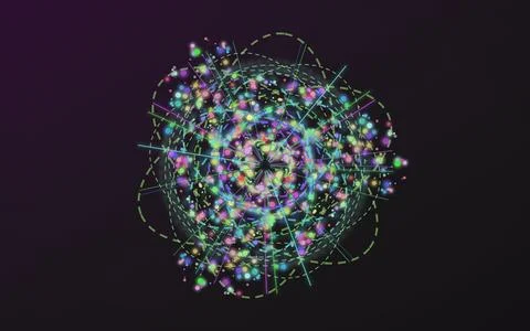 Digital data visualization and network connectivity concept. Glowing partic.. Stock Illustration